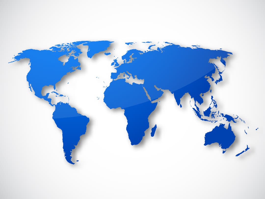 World Map showing global operations